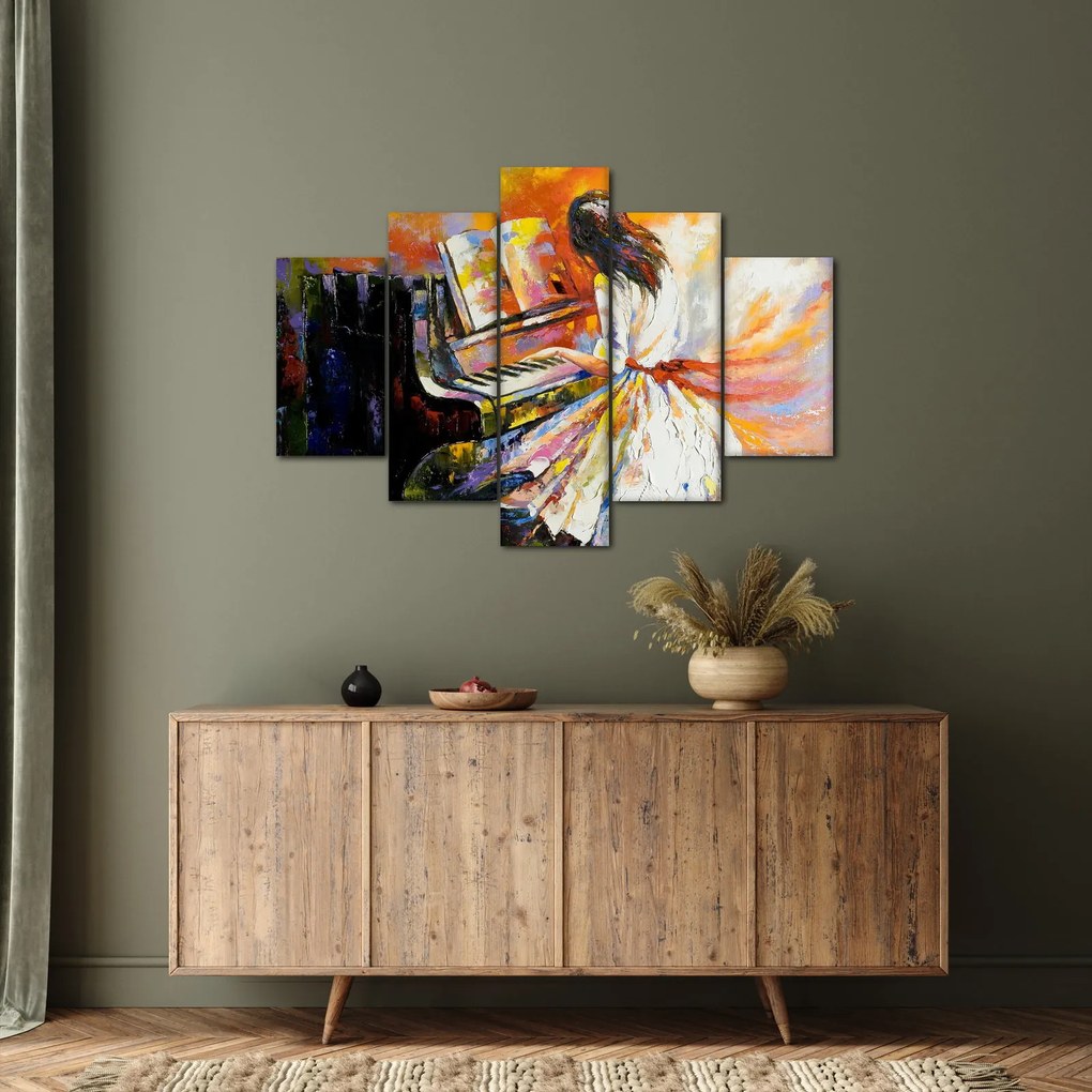 Tablou - Femeia cântând la pian (150x105 cm)