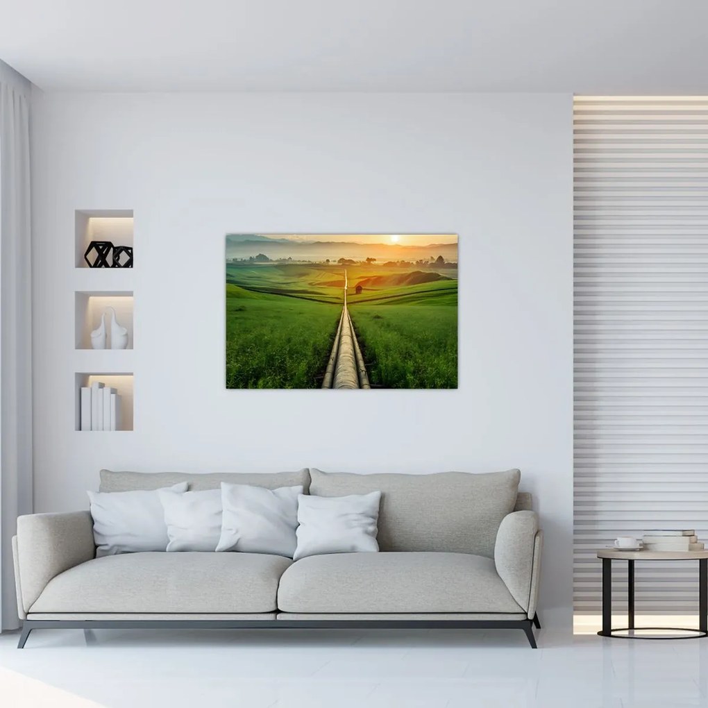 Tablou - Răsărit de soare peste vale (90x60 cm)