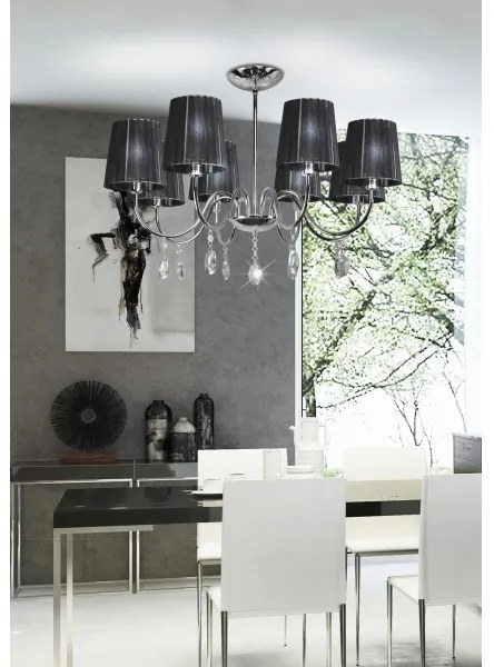 Lustră pe tijă SORENTO 8xE14/40W/230V neagră