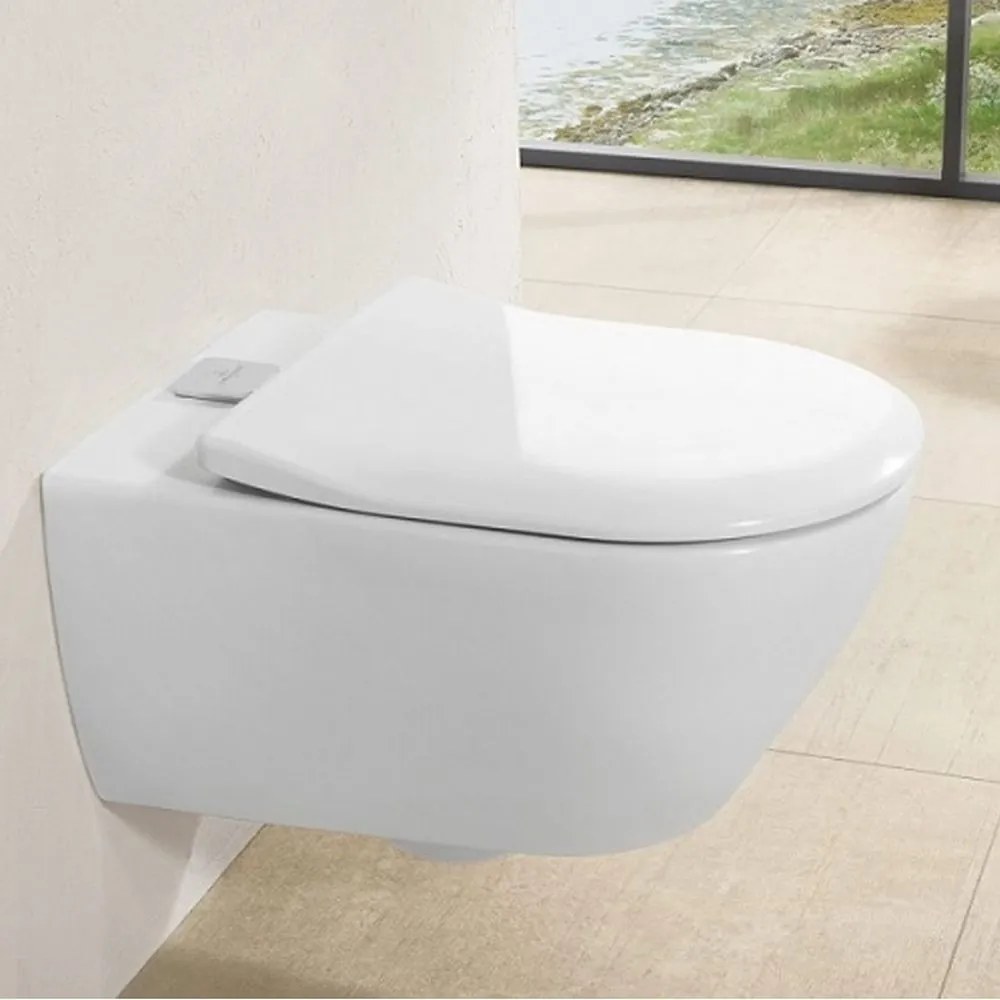 Capac Wc soft close alb slim Villeroy Boch Subway 2.0 Alb, slim