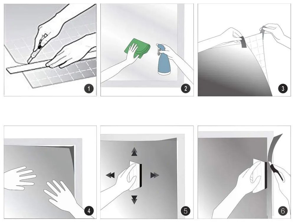 Autocolant mat pentru sticlă cu film protector Ambiance, înălțime 2 m