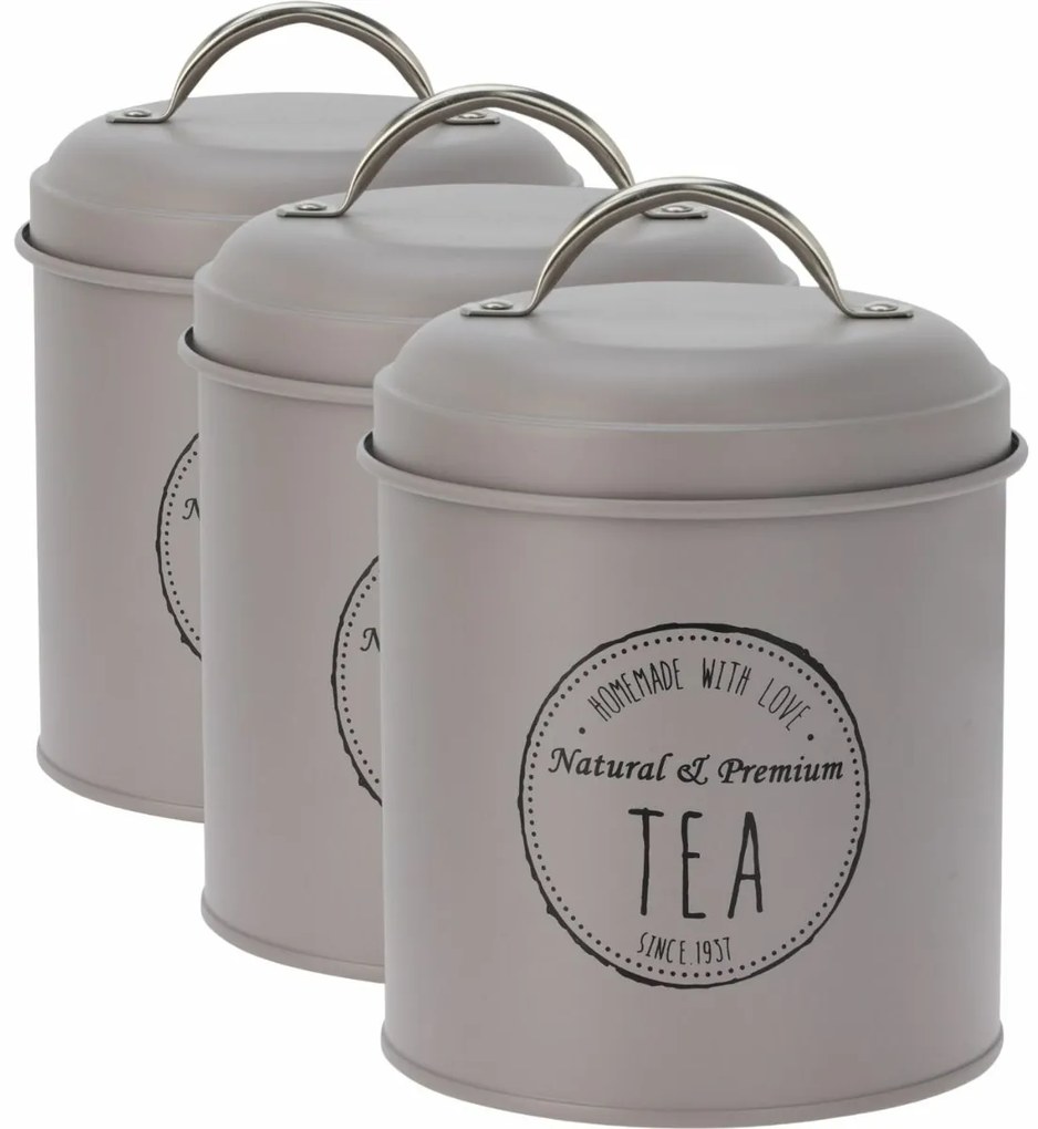 Set de cutii metalice pentru alimente Excellent Houseware 11 x 16 cm, 3 buc, maro, S