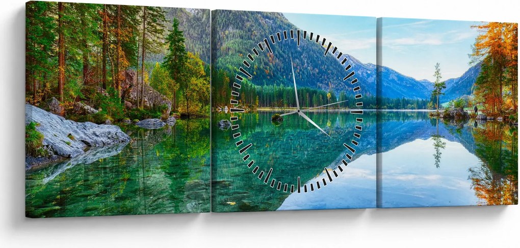 Tablou - Lacul Hintersee (cu ceas) (90x30 cm)