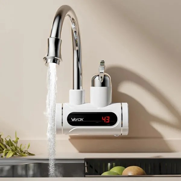 Instant de apă caldă cu afișaj LED 3000W/230V IPX4 alb