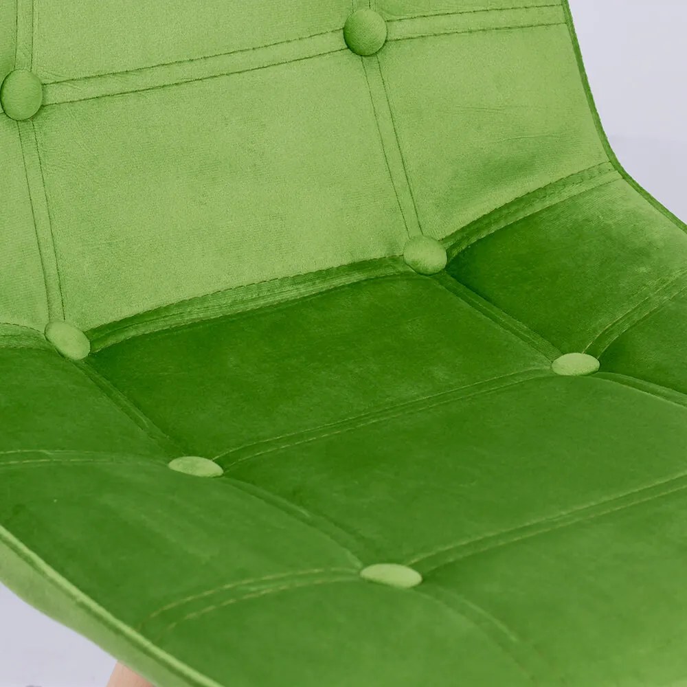 Scaun bucătărie tapitat cu catifea si picioare din lemn BUC 232V verde