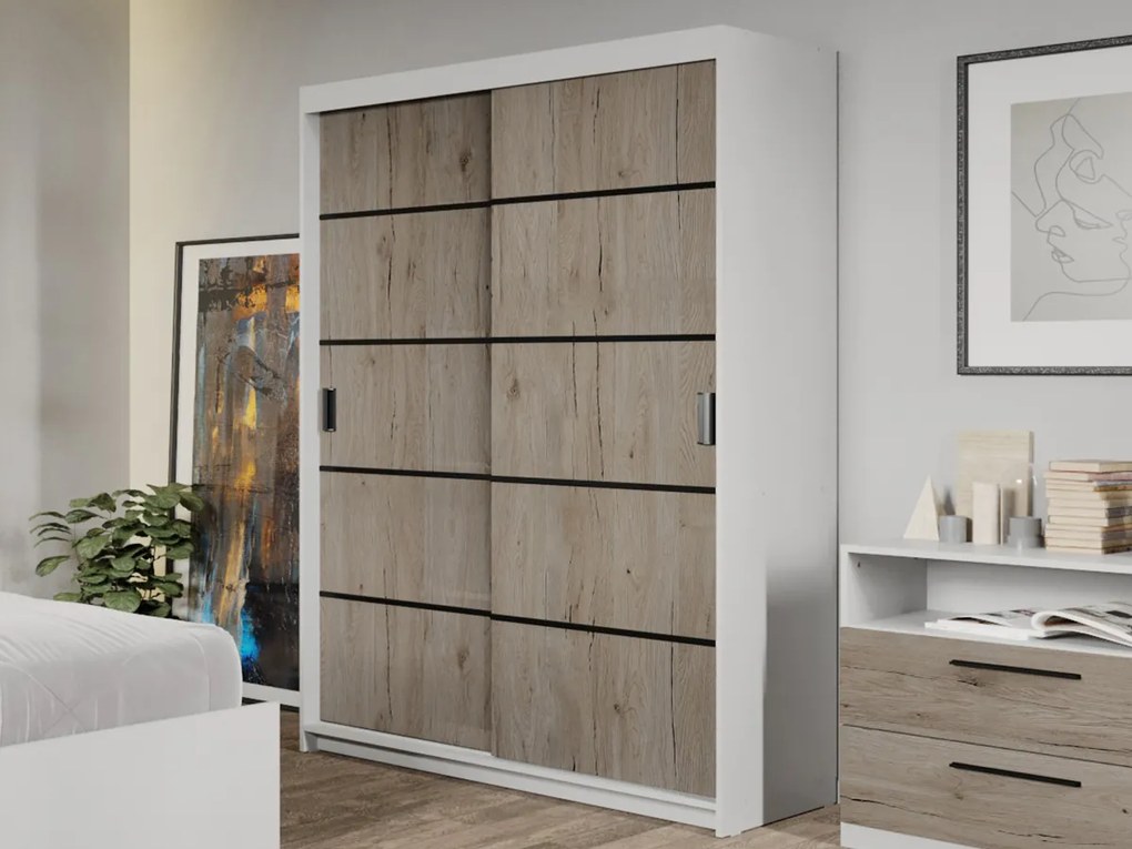 Set mobila dormitor 4 piese Zeno Alb/San Remo C37