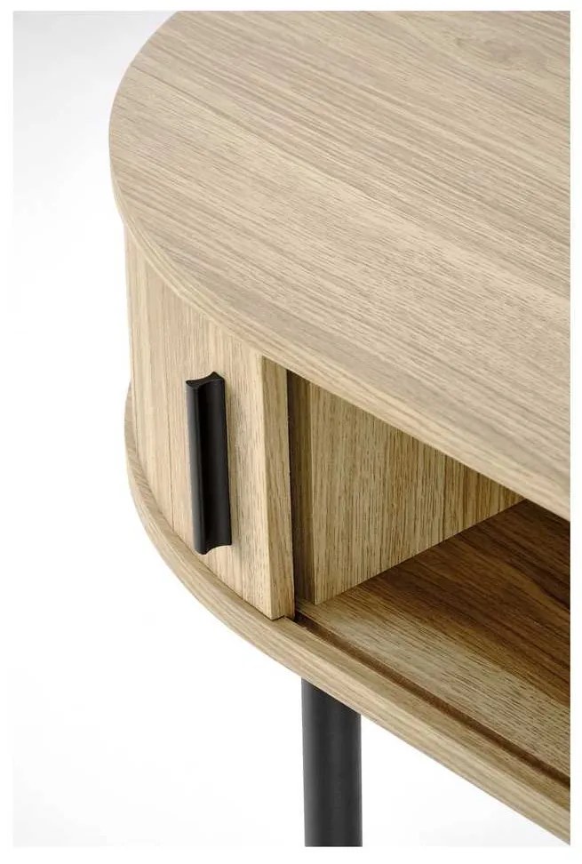 Birou Sebby, lemn natural / negru