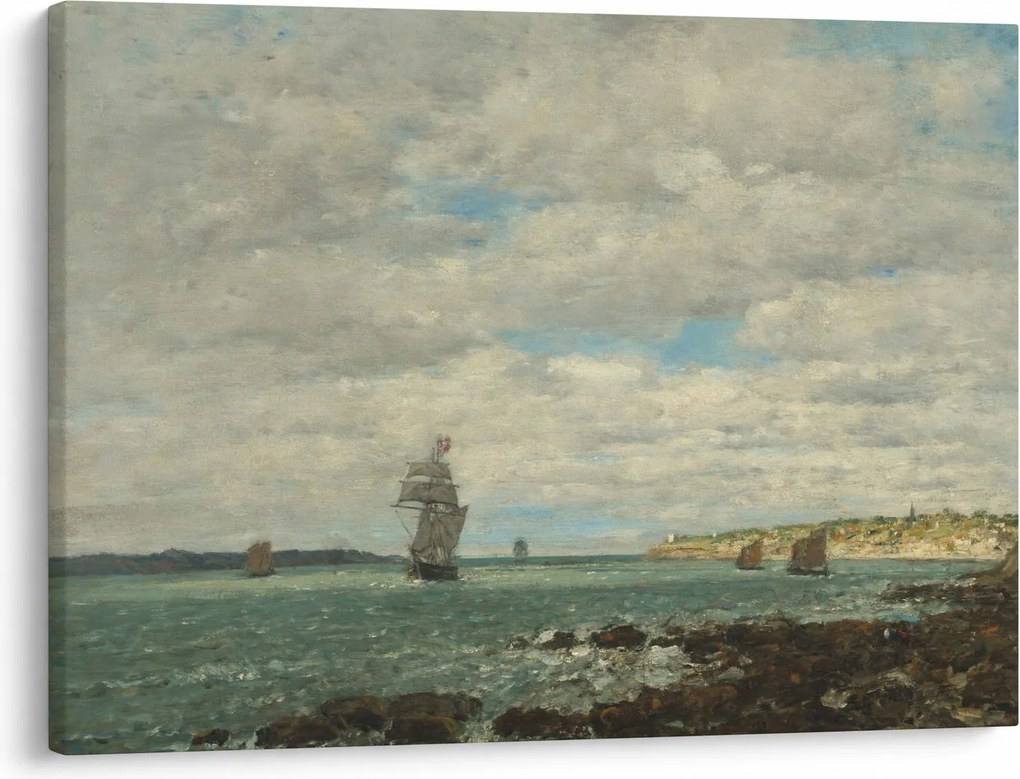 Tablou - Eugène Boudin, Coast of Brittany, reproducere (70x50 cm)