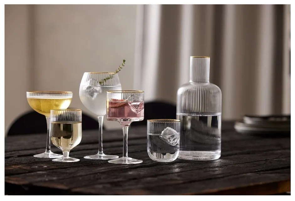 Set 4 pahare pentru cocktail Lyngby Glas Palermo, 315 ml, auriu