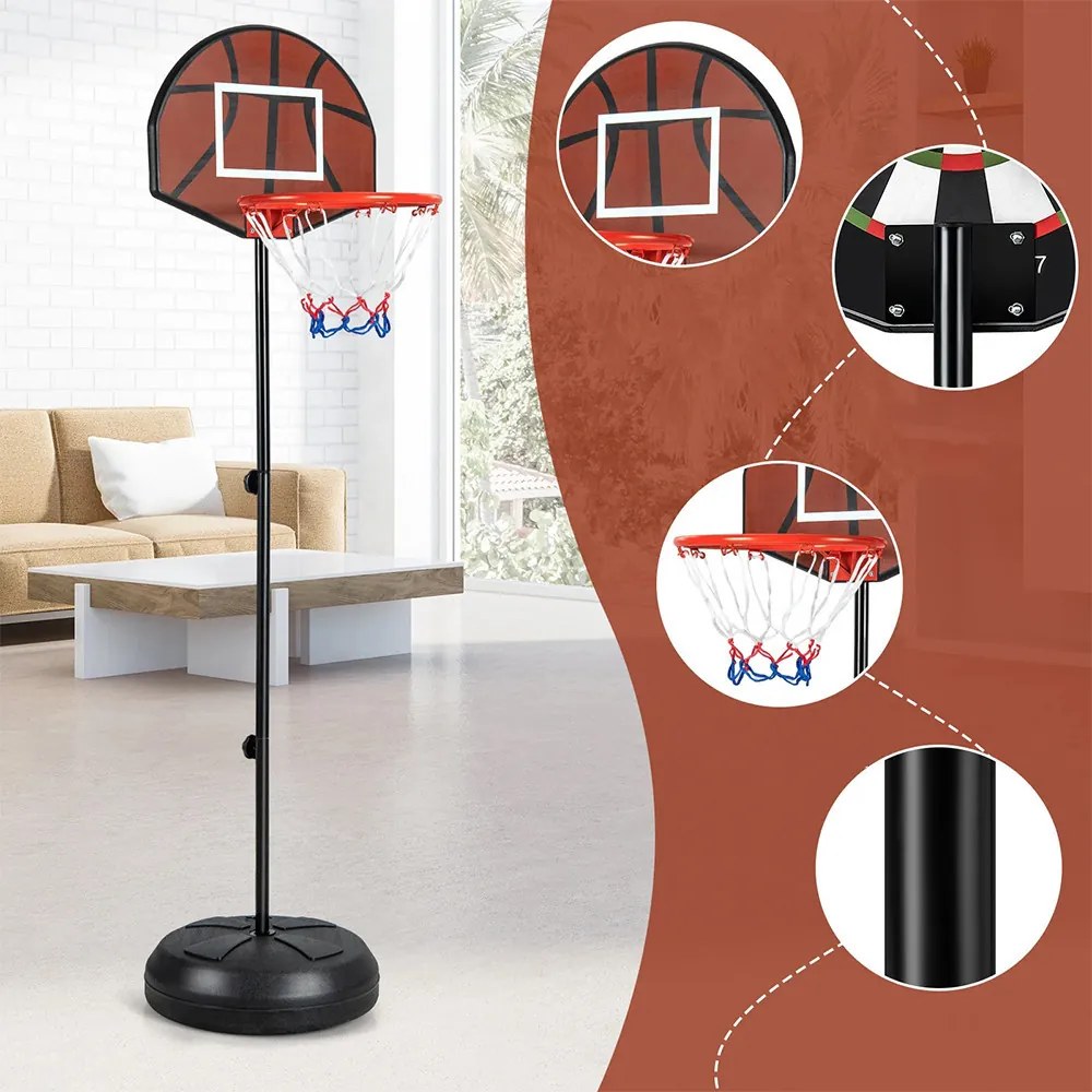 Coș de baschet 2 în 1 cu panou dublu – joc de darts inclus