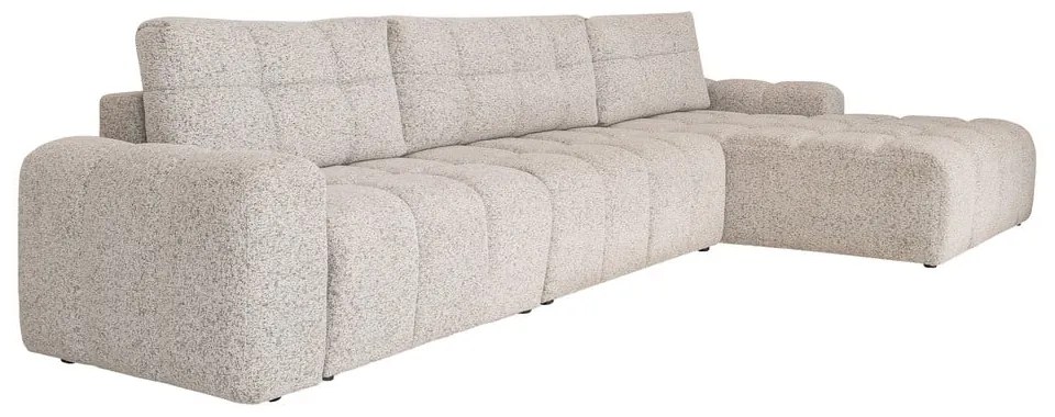 Colțar modular bej extensibil/cu spațiu de depozitare (cu colț pe partea dreaptă) Lulu – Miuform