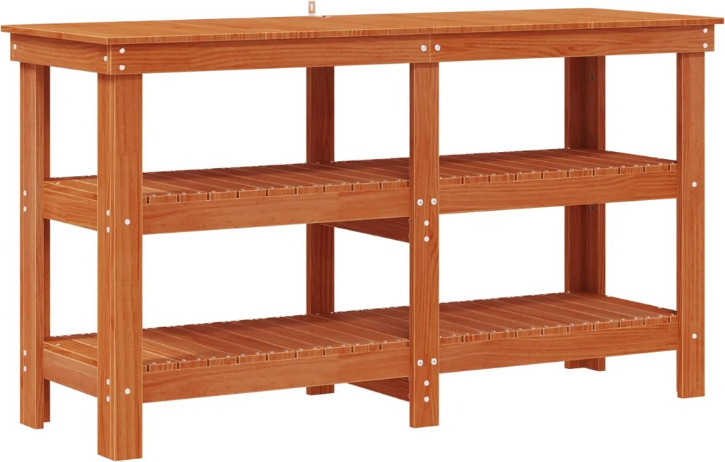 vidaXL Banc de lucru Maro Ceară 143 x 50 x 80 cm Lemn masiv de pin