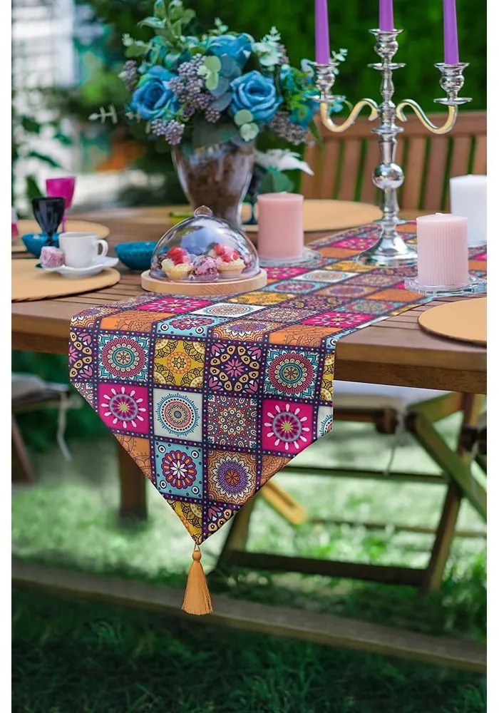 Napron de masă 45x140 cm Mandala Tiles – Minimalist Cushion Covers