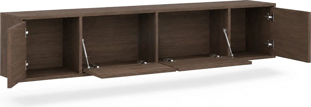 Comodă TV suspendată cu patru uși Zolia 180 cm - nuc elegant
