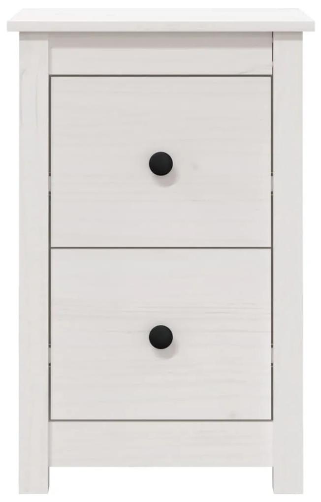 Noptiera, alb, 40x35x61,5 cm, lemn masiv de pin 1, Alb