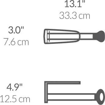 Suport din oțel de perete pentru prosoape de bucătărie - simplehuman