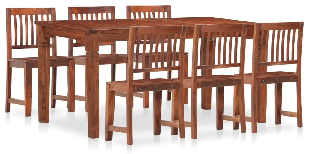 3053204 vidaXL Set mobilier de bucătărie 7 piese lemn masiv de mango și acacia