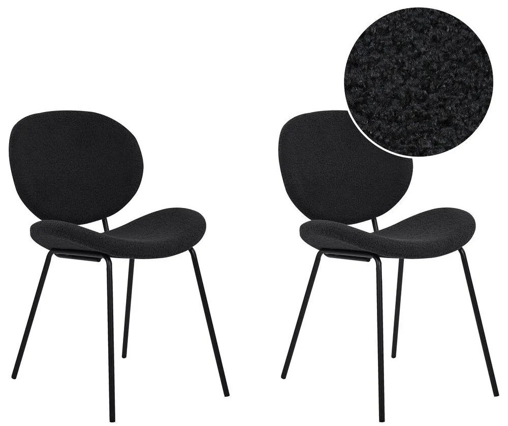 Set 2 buc scaune de sufragerie Luaza (negru). 1081045