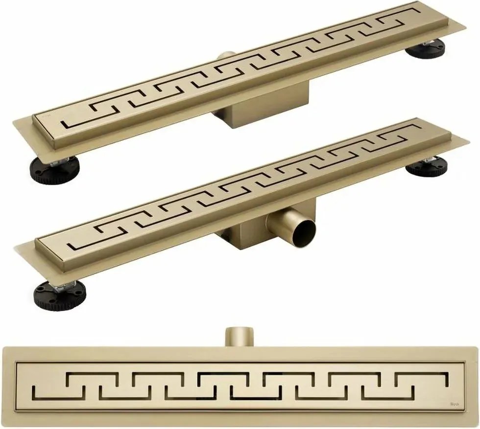 Set rigola pentru dus plus capac 60 cm Rea Greek Auriu