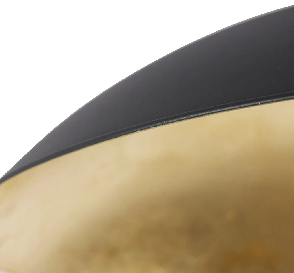 Plafonieră inteligentă neagră cu auriu 60 cm inclusiv Wi-Fi A60 - Emilienne