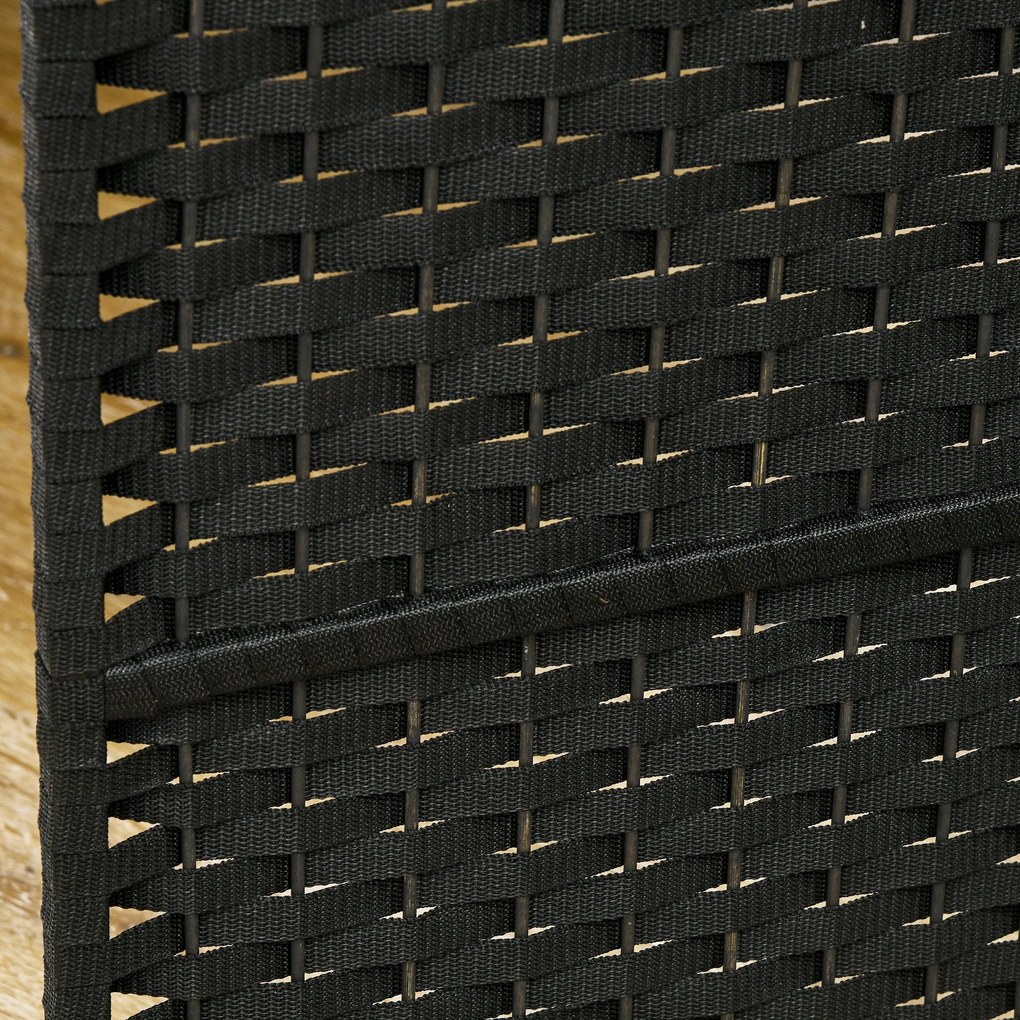 HOMCOM Paravan Despărțitor Interior Pliabil cu 6 Panouri Întrețesute, 240x170 cm, Negru | Aosom Romania