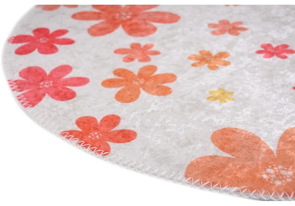 Covor pentru copii portocaliu-fildeș lavabil ø120 cm Fall Flowers – Vitaus