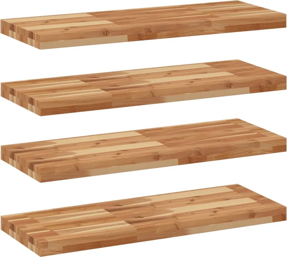 vidaXL Rafturi suspendate 4 buc. 80x30x4 cm lemn masiv acacia netratat