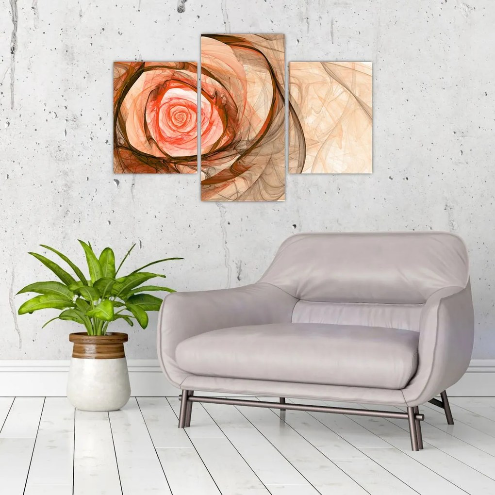 Tablou - Abstract trandafir roz cu fundal alb (90x60 cm)