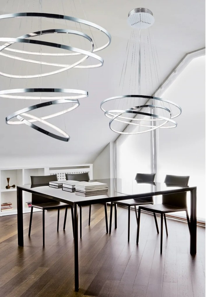 Lustra LED dimabila design modern Wheel 3 auriu