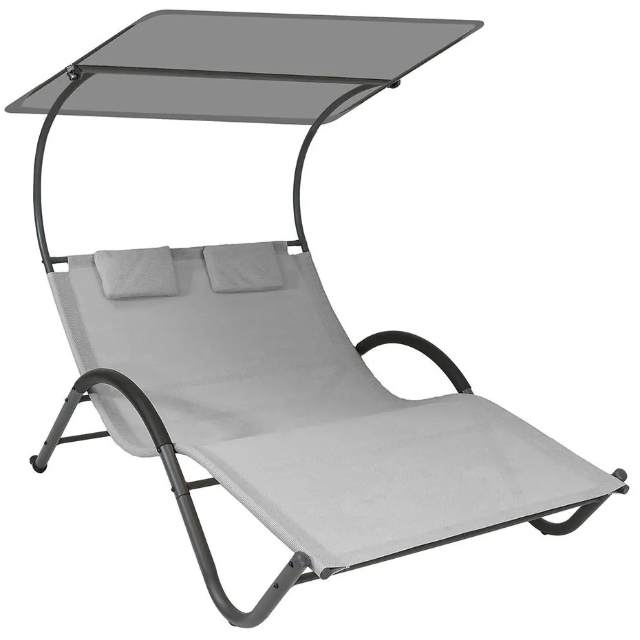 Sezlong DELUX pentru 2 persoane,-gri