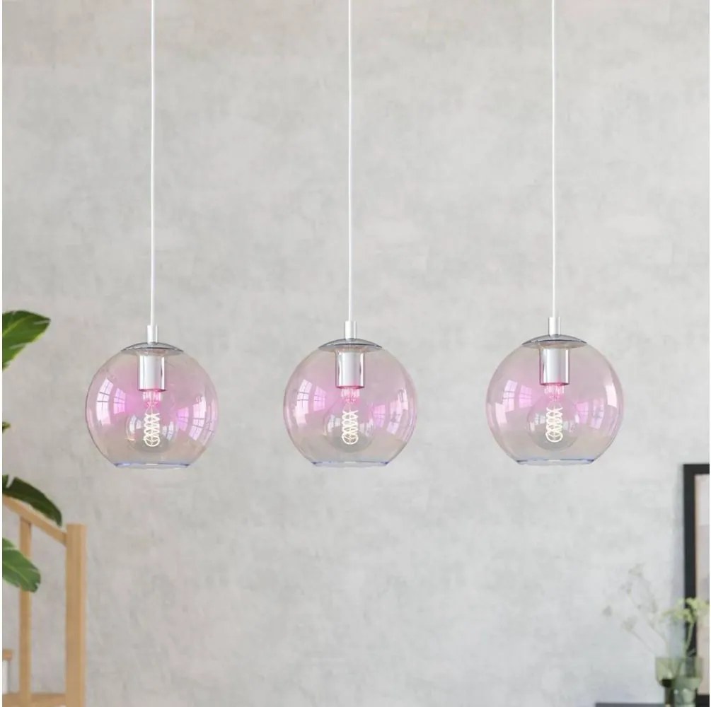 Eglo 901919 - Lustră suspendată pe cablu ARISCANI, 3 x E27, 60 W, 230 V, crom lucios