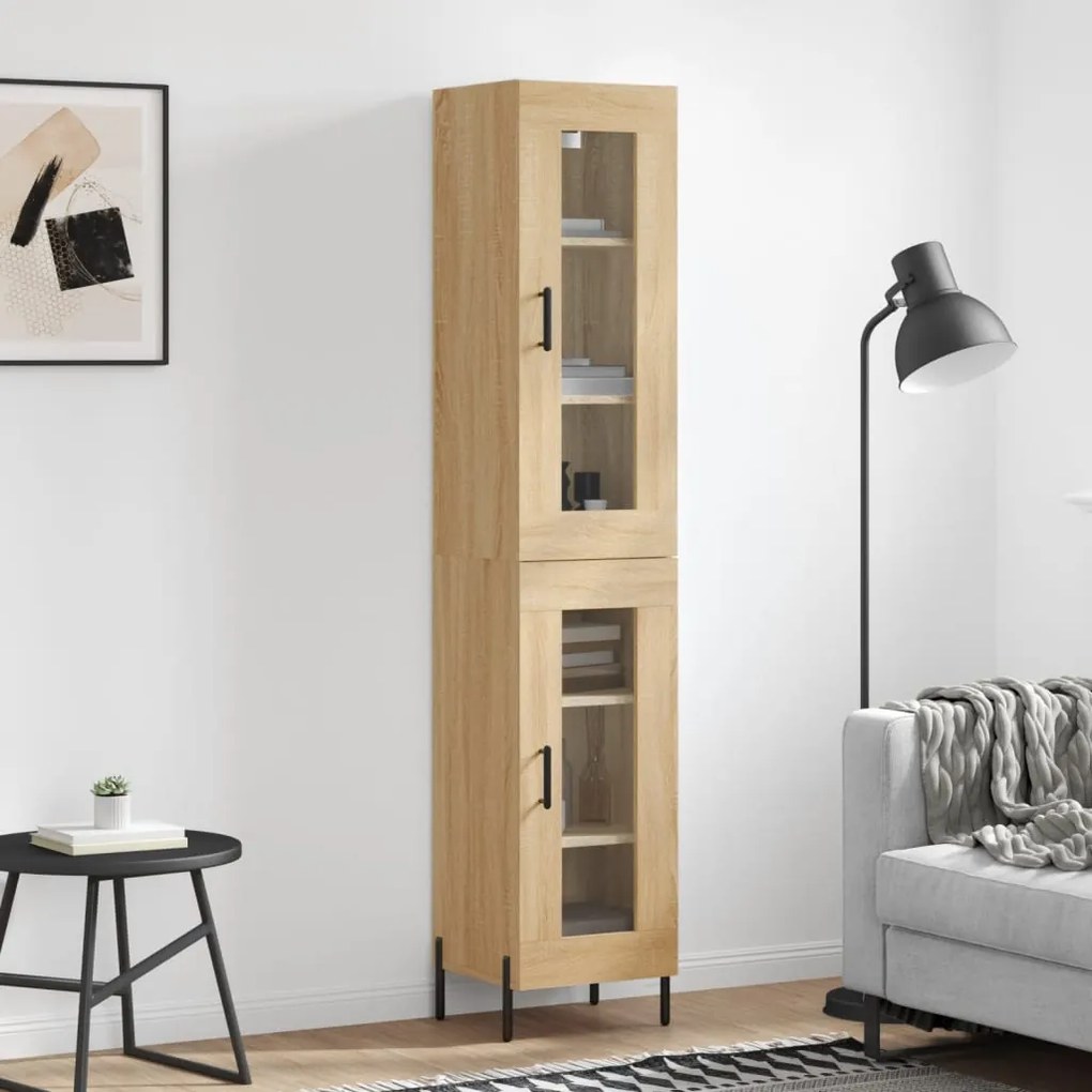 vidaXL Dulap înalt, stejar sonoma, 34,5x34x180 cm, lemn prelucrat