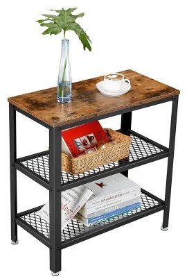 Măsuță laterală ELDUR maro/negru