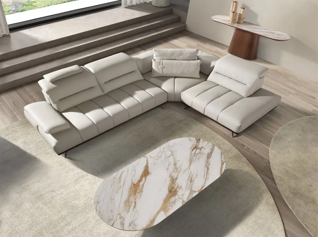 Consola cu blat din marmura portelanata Walnut 180x45cm