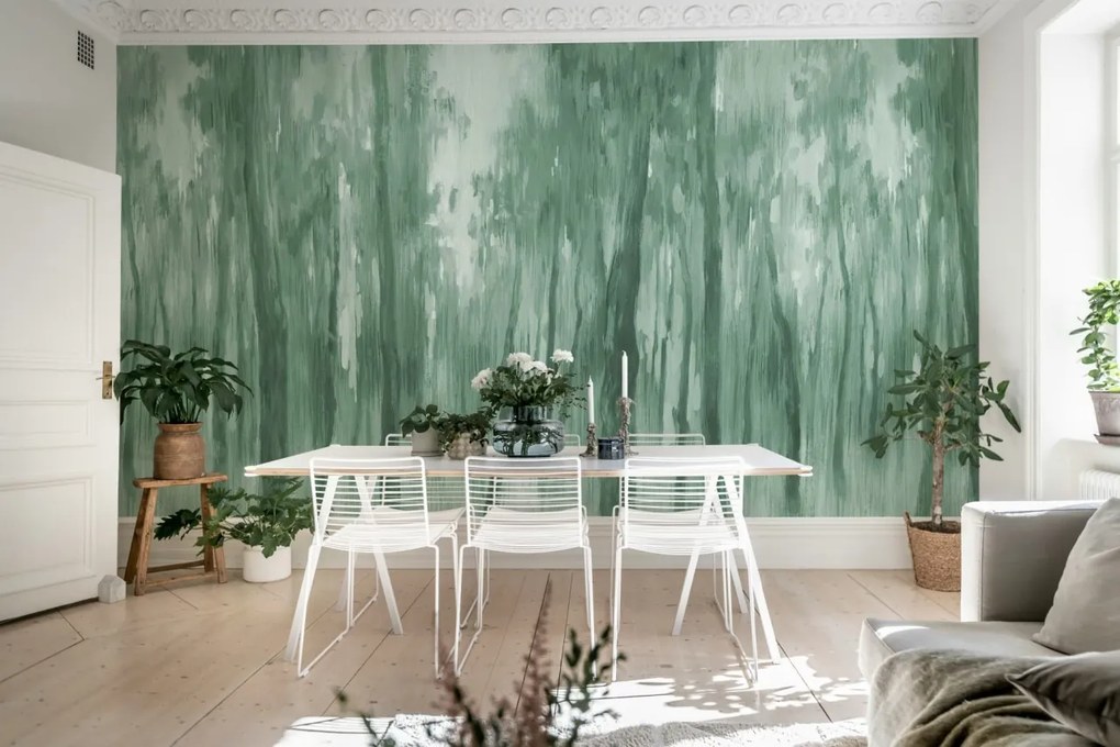 Fototapet, Morning Forest, Green, Rebel Walls