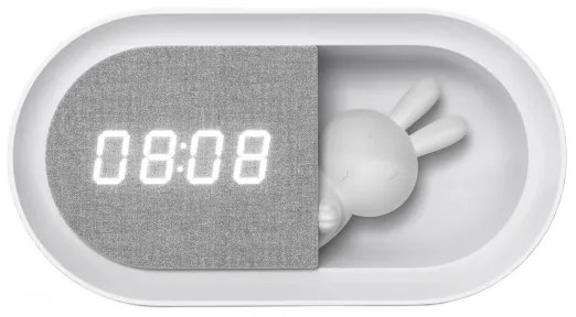 Lampă de noapte LED reglabilă cu ceas BUNNY LED/1,2W/5V 3000K