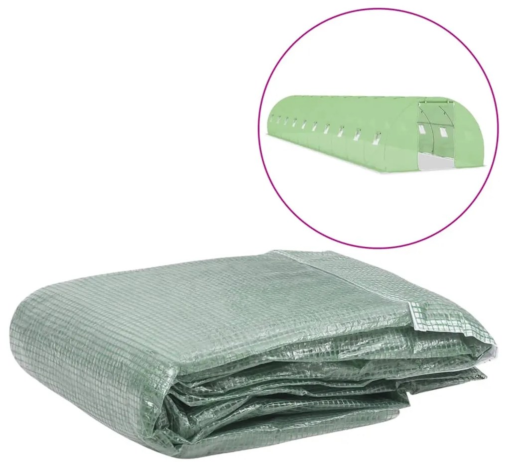 vidaXL Copertină rezervă pentru seră (45 m²), verde, 300x1500x200 cm