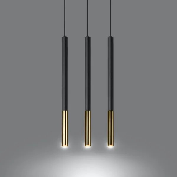 Lustră pe cablu MOSAIC 3xG9/12W/230V neagră/aurie