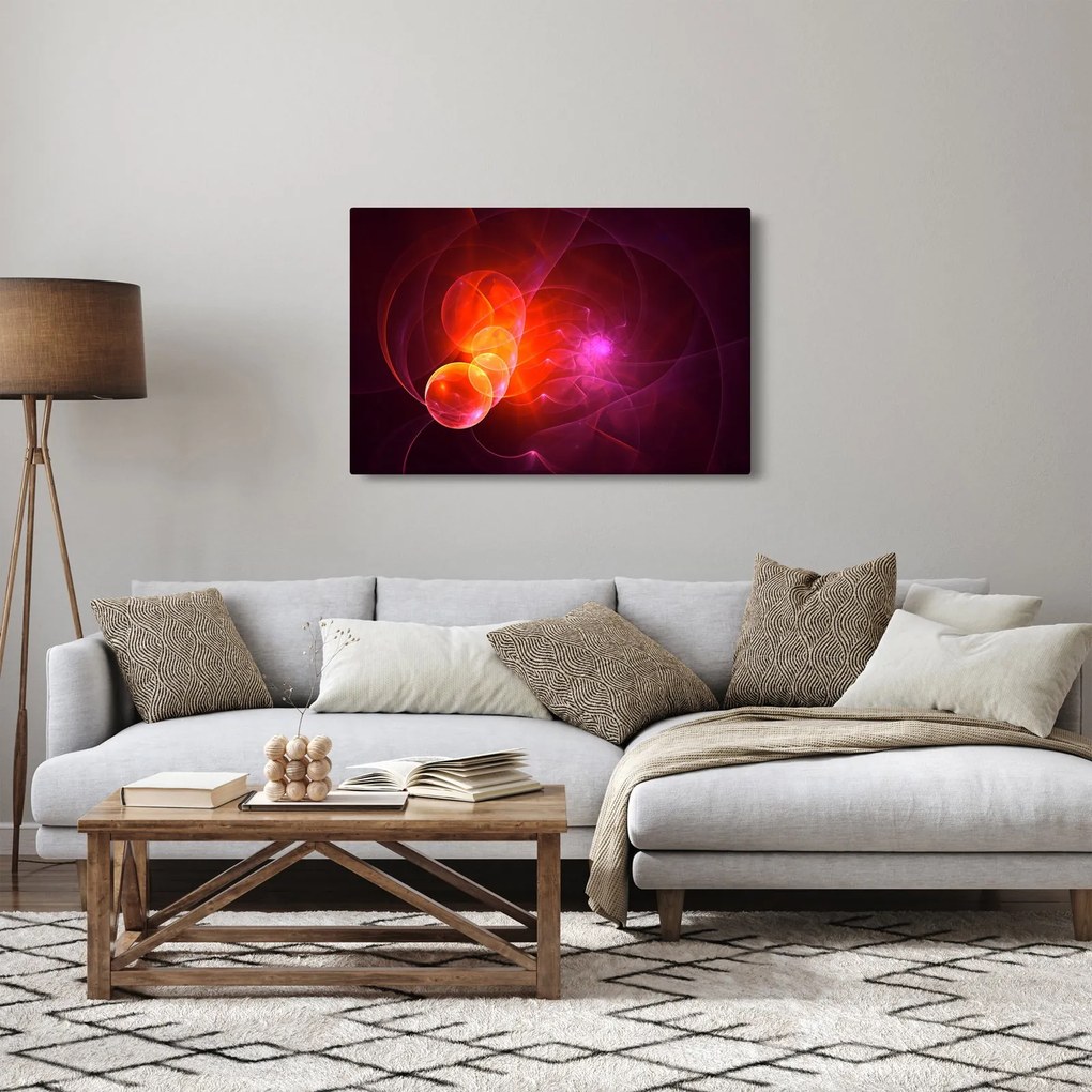 Tabloul modern cu abstracțiune roz (90x60 cm)