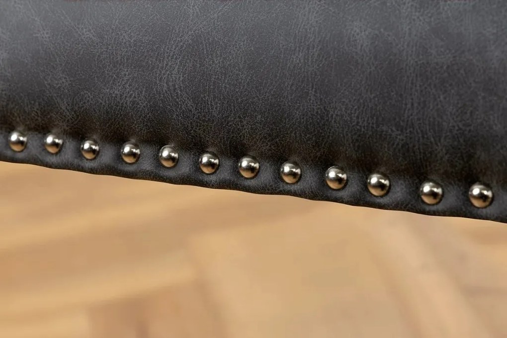 Set 2 scaune Stil Baroc, Piele Sintetica, Negru Vintage, CASTLE