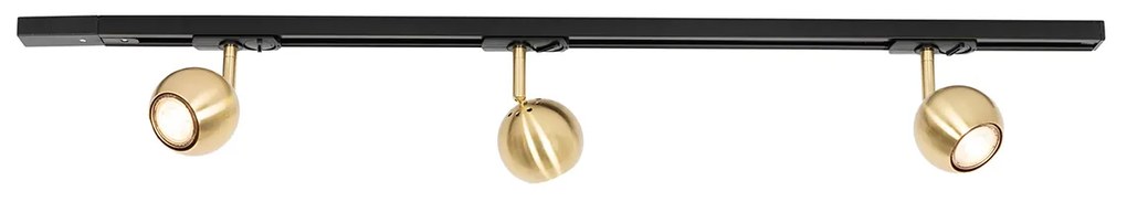 Sistem modern de șine monofazat cu 3 lumini negru cu auriu - Gissi