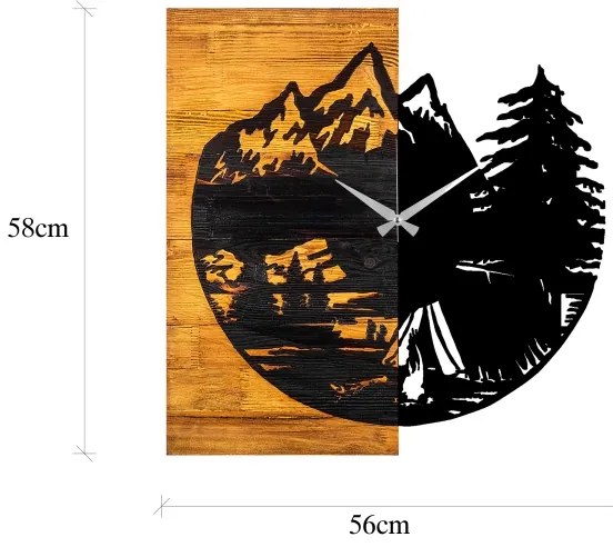 Ceas de perete 56x58 cm 1xAA lemn/metal