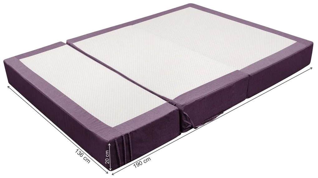 Canapea extensibila Urban Living Bedora 136x80x40 cm Purple/Stripes