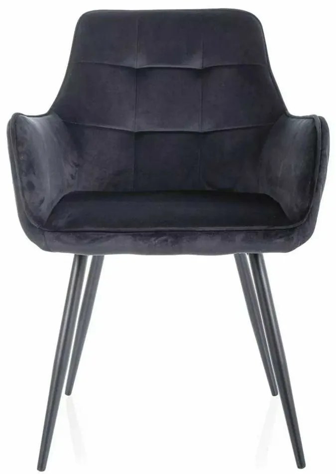 Scaun de bucătărie Pomme Velvet, negru