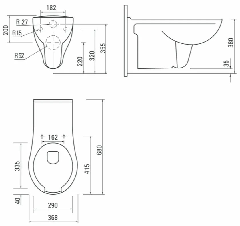 Vas wc suspendat pentru persoane cu dizabilitati Deante, Vital