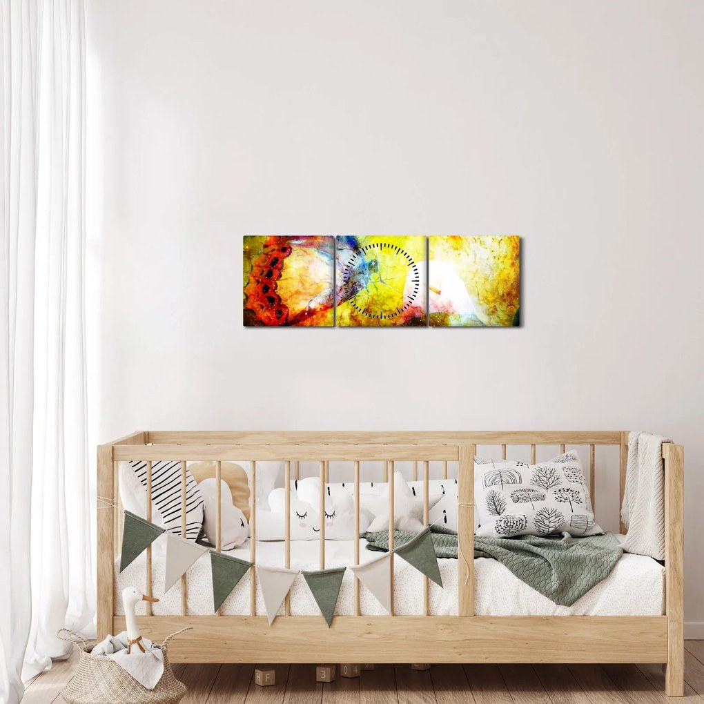 Tablou - Fluture spațial (cu ceas) (90x30 cm)