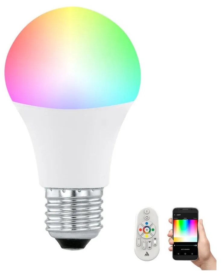 Bec LED RGB dimabil CONNECT E27/9W Eglo 11585 + telecomandă
