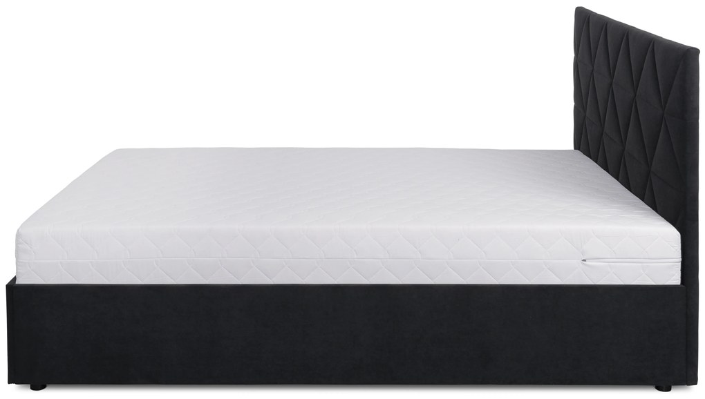 Pat matrimonial 160 cm Botones (negru) (cu somieră). 1116776