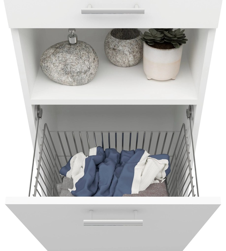 Dulap Baie Dax, cos rufe, Alb, 45 x 32 x 188 cm