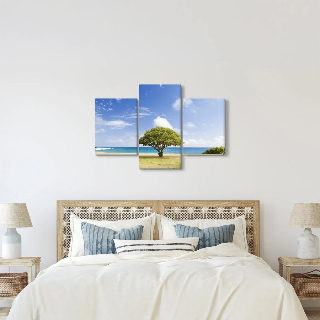 Tablou plaja cu copac (90x60 cm)